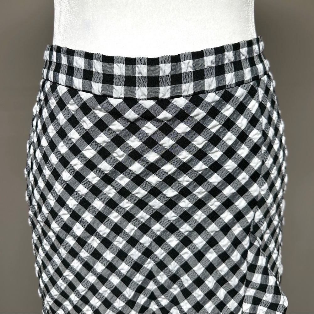 Maison D’Amelie Gingham Plaid Ruffle Skirt Seersucker Lightweight Women’s size 2 - Picture 4 of 11